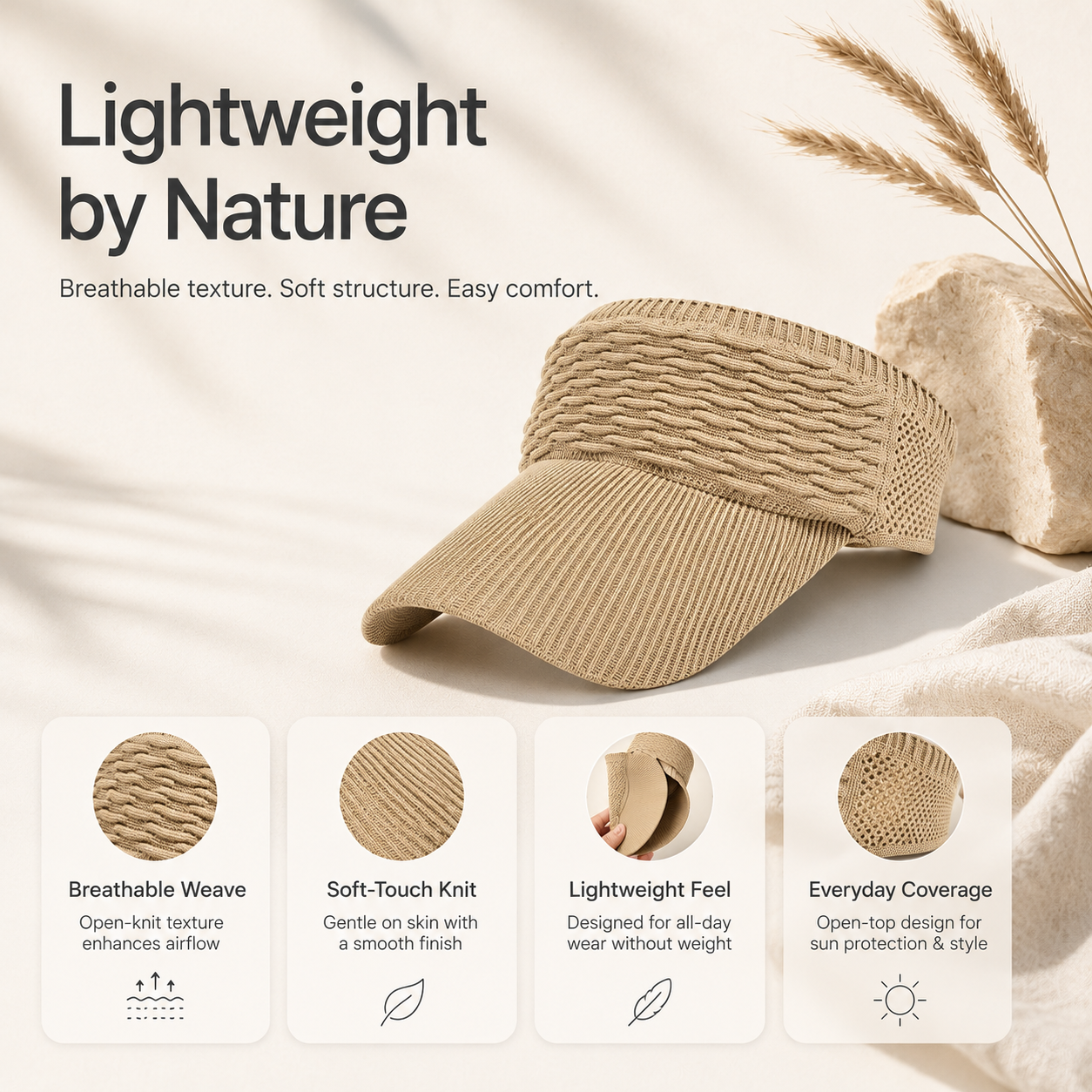 Breezy Woven Sun Visor