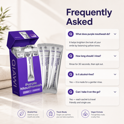 QIAWI Purple Mouthwash — Fresh Breath in 30 Seconds