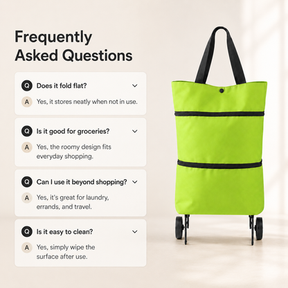 Foldable Rolling Shopping Tote