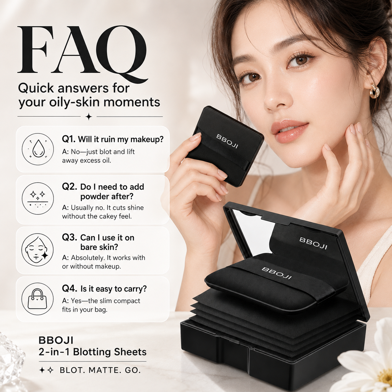 BBOJI 2-in-1 Oil Blotting Sheets