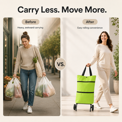 Foldable Rolling Shopping Tote